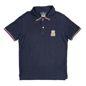 Psycho Bunny Polo Shirt Neon Collar 100% Pima Cotton Size 2